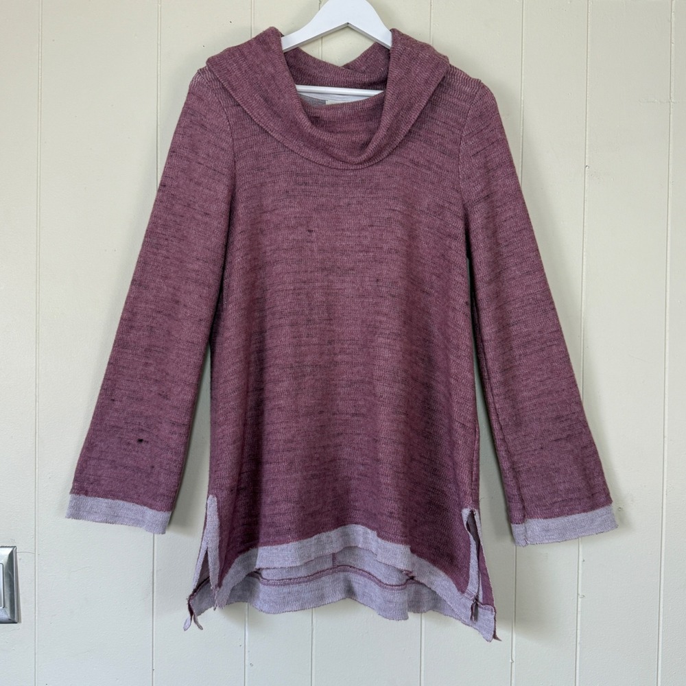Maeve Anthropologie Womens Cowl Neck Tunic Sweater Size L Aesthetic Boho Cozy‎
